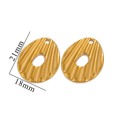 10PCS Stainless Steel Round Flower Pendant with Hole, DIY Teardrop Earring Connector, Jewelry Making Supplies for Stud Earrings