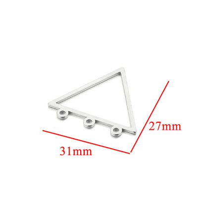 10PCS Stainless Steel Geometric Earring Connectors | Hollow-Out Design, Essential DIY Jewelry Supplies for Earring Making