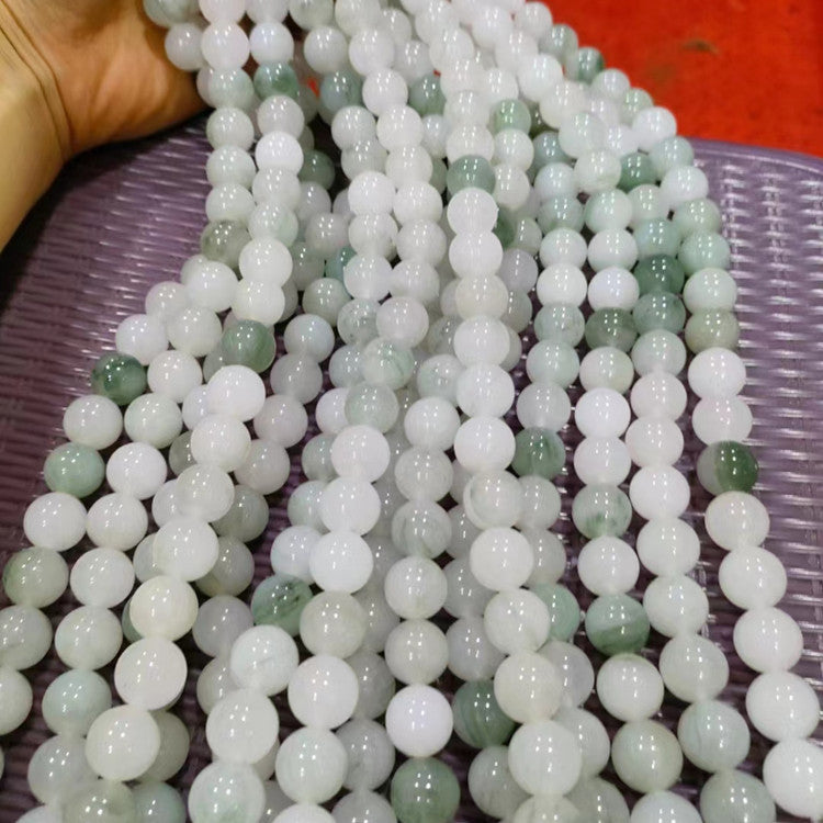 Natural Tianshan Jade Loose Beads - Round/Smooth Gemstone Beads for Jewelry Making, DIY Bracelet Necklace Supplies