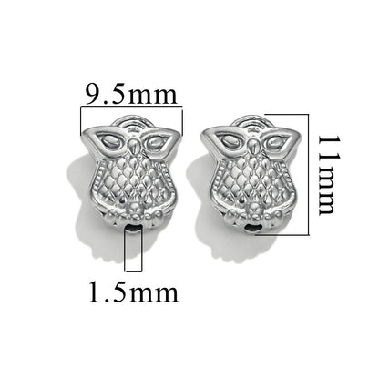 2PCS Stainless Steel Spacer Beads, Elephant Owl Buddha Head Diamond Shape Decorative Beads for DIY Jewelry Making