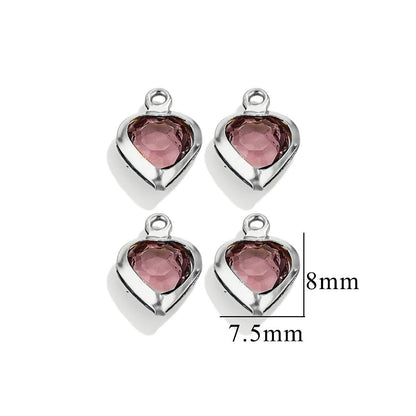 20PCS Stainless Steel Crystal Water Drop Charms - Colorful Titanium Steel, Minimalist Luxury DIY Necklace Jewelry Accessory