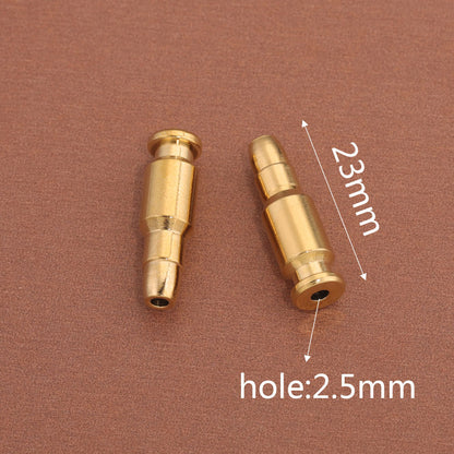 2PCS Gold Stainless Steel Bamboo Joint Bullet Beads | Loose Spacer Beads for DIY Jewelry Making Supplies