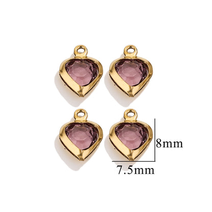20PCS Stainless Steel Crystal Water Drop Charms - Colorful Titanium Steel, Minimalist Luxury DIY Necklace Jewelry Accessory