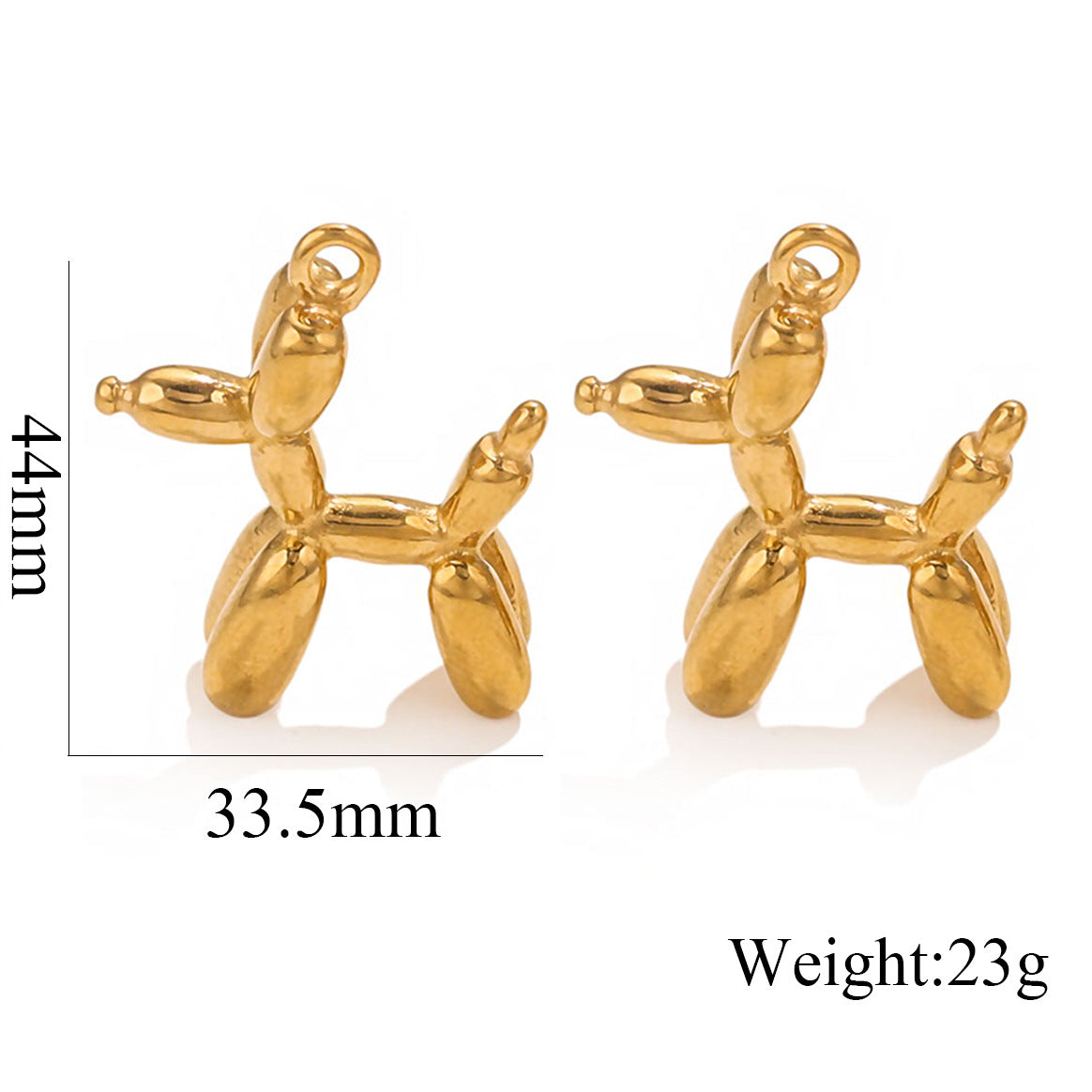 Titanium Steel Dog Pendant | Minimalist Hip-Hop Style + Cute 3D Balloon Dog Design, Trendy DIY Jewelry Charm for Necklaces