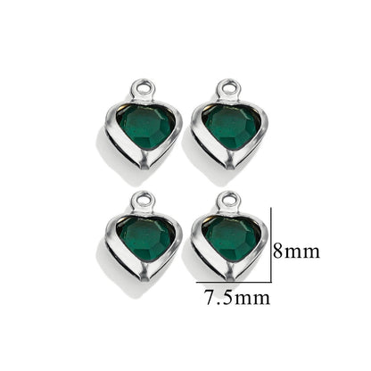 20PCS Stainless Steel Crystal Water Drop Charms - Colorful Titanium Steel, Minimalist Luxury DIY Necklace Jewelry Accessory