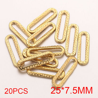 20PCS Stainless Steel Oval & Rectangular Frame Earring Connectors - DIY Jewelry Making Supplies & Components