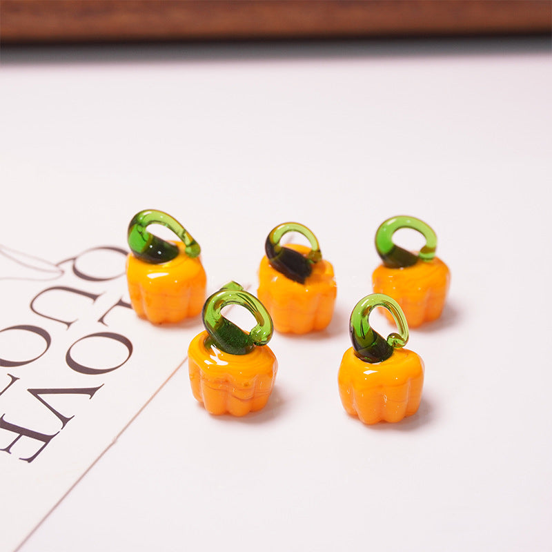 4PCS DIY Fruit Beads  - Watermelon/Pumpkin/Cherry/Strawberry/Banana/Tangerine Charms for Earrings Necklaces, Handmade Jewelry Making Supplies