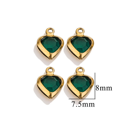 20PCS Stainless Steel Crystal Water Drop Charms - Colorful Titanium Steel, Minimalist Luxury DIY Necklace Jewelry Accessory