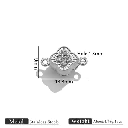 Stainless Steel Rose Magnetic Clasp, Vacuum Gold Plated Flower End Clasp, DIY Bracelet Necklace Jewelry Making Supplies