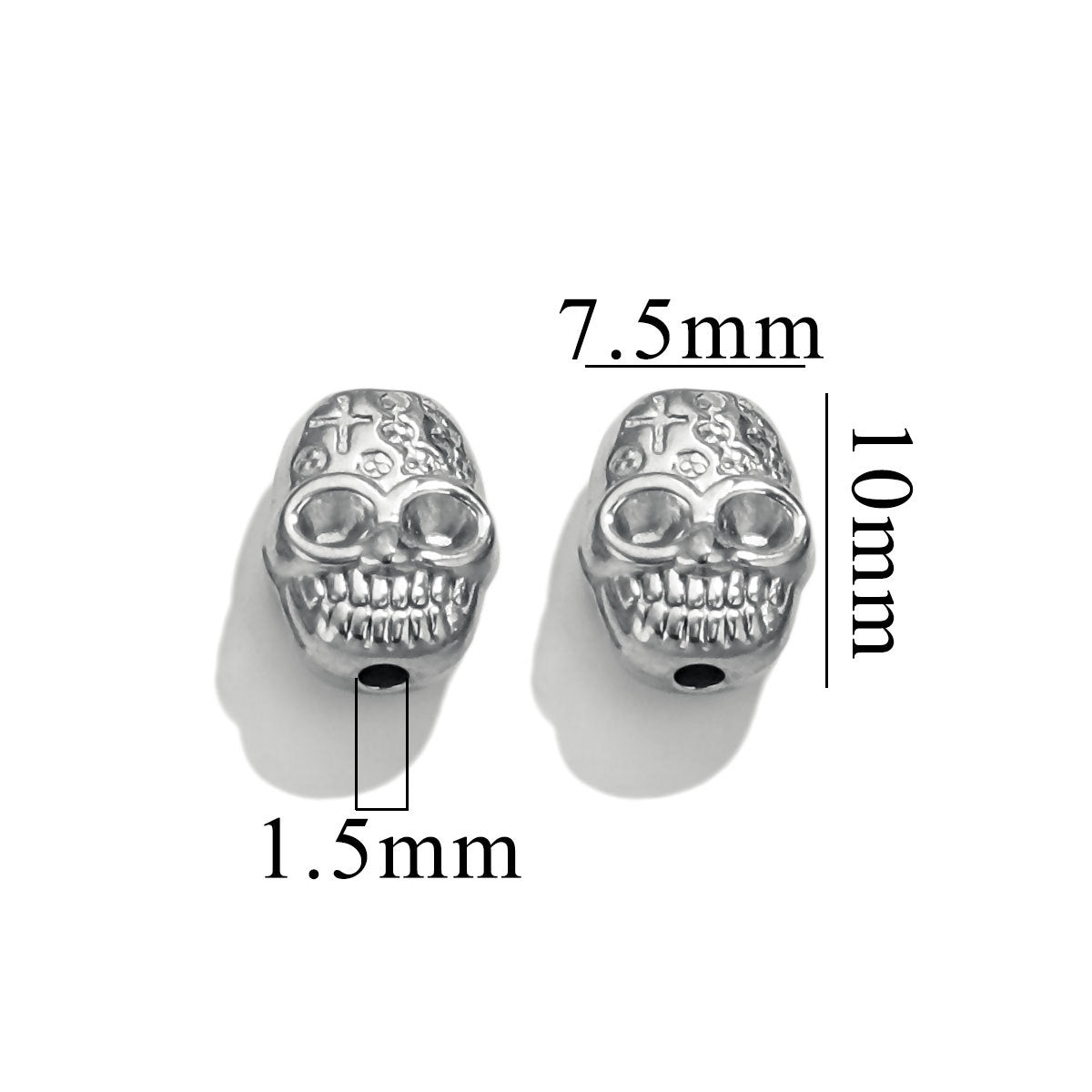 2PCS Stainless Steel Spacer Beads, Elephant Owl Buddha Head Diamond Shape Decorative Beads for DIY Jewelry Making