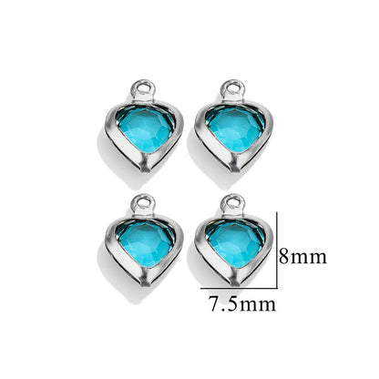 20PCS Stainless Steel Crystal Water Drop Charms - Colorful Titanium Steel, Minimalist Luxury DIY Necklace Jewelry Accessory