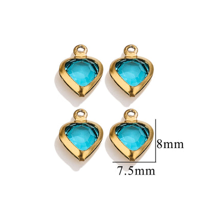 20PCS Stainless Steel Crystal Water Drop Charms - Colorful Titanium Steel, Minimalist Luxury DIY Necklace Jewelry Accessory