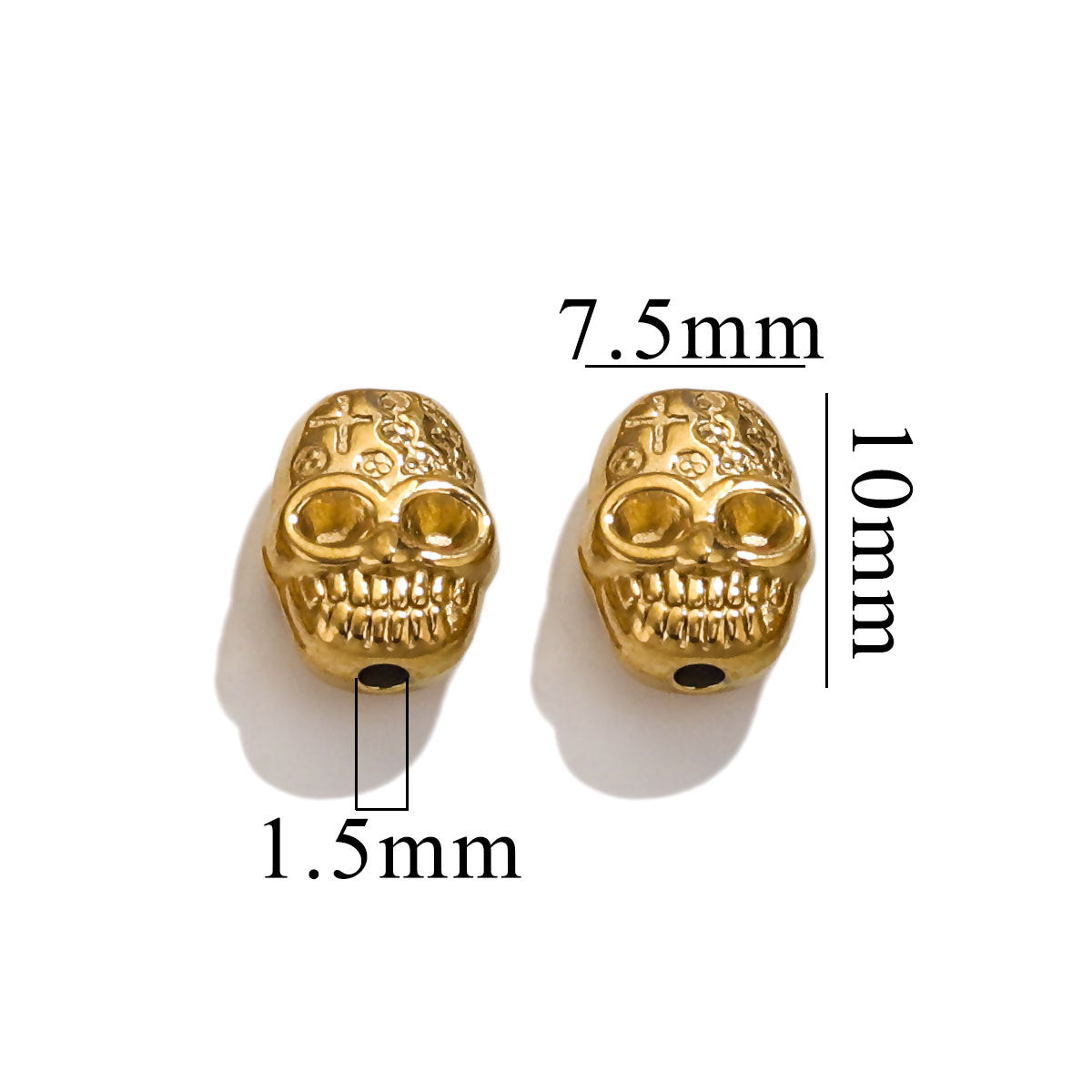 2PCS Stainless Steel Spacer Beads, Elephant Owl Buddha Head Diamond Shape Decorative Beads for DIY Jewelry Making