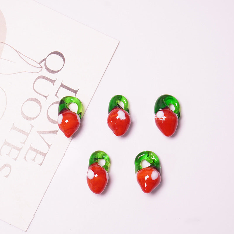 4PCS DIY Fruit Beads  - Watermelon/Pumpkin/Cherry/Strawberry/Banana/Tangerine Charms for Earrings Necklaces, Handmade Jewelry Making Supplies