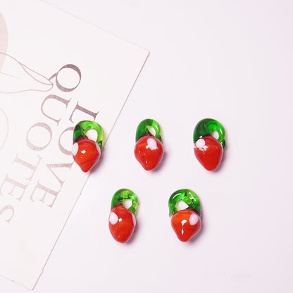 4PCS DIY Fruit Beads  - Watermelon/Pumpkin/Cherry/Strawberry/Banana/Tangerine Charms for Earrings Necklaces, Handmade Jewelry Making Supplies