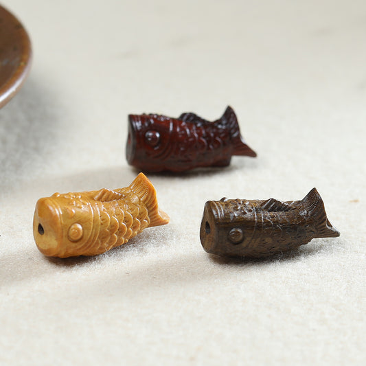 Rosewood Agarwood Carved Koi Fish Pendant, Cute DIY Charm, Handcrafted Jewelry Making, Phone Strap, Bracelet, Necklace, Beaded Accessory
