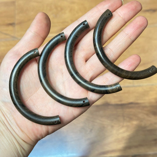 DIY Agarwood Half Bangle - Natural Chen Xiang Semi-Bangle Supplies for Handmade Jewelry Making, Craft Lovers