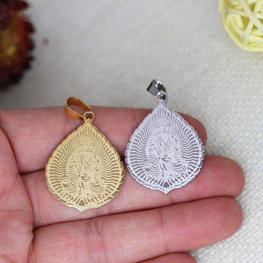Stainless Steel Buddha Pendant - DIY Jewelry Making Supplies, Durable Charm for Necklaces/Bracelets