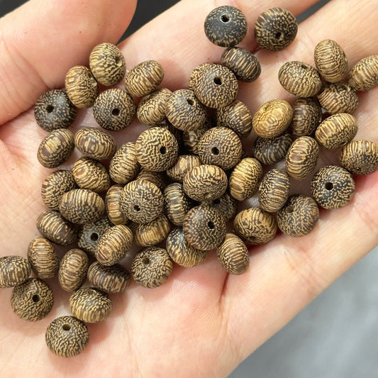 10PCS Indian Agarwood Abacus Beads, DIY Loose Prayer Beads for Buddhist Mala, Bracelet, Necklace, Phone Strap & Jewelry Making Supplies
