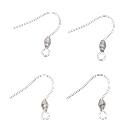 10Pairs Stainless Steel Spiral Earrings Hooks | Question Mark &amp; Spring Threaded Ear Wires, Bohemian DIY Jewelry Accessories