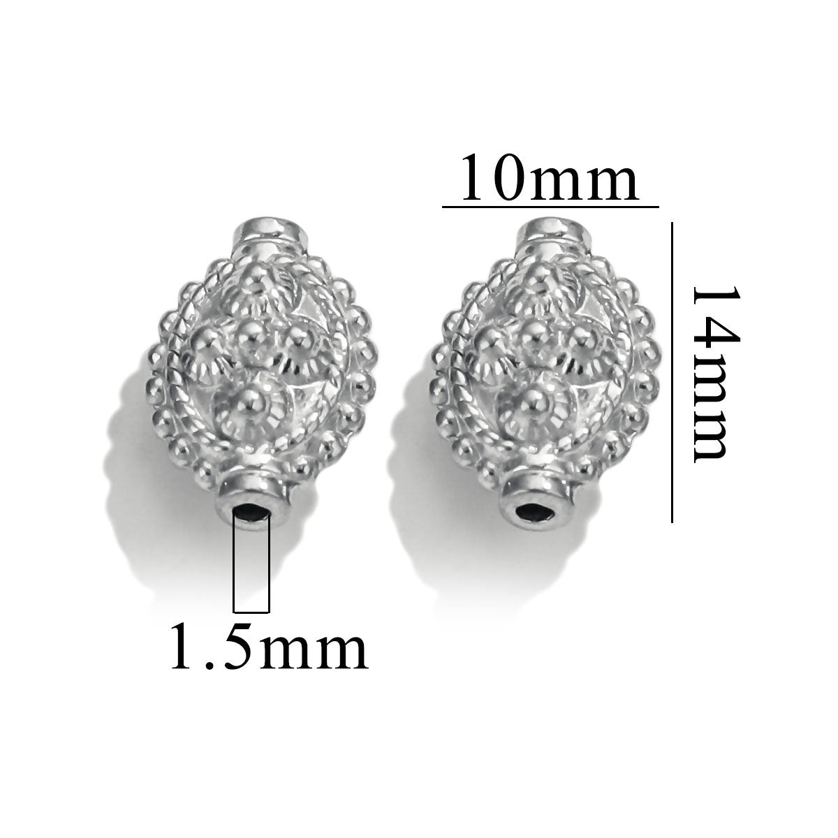 2PCS Stainless Steel Spacer Beads, Elephant Owl Buddha Head Diamond Shape Decorative Beads for DIY Jewelry Making