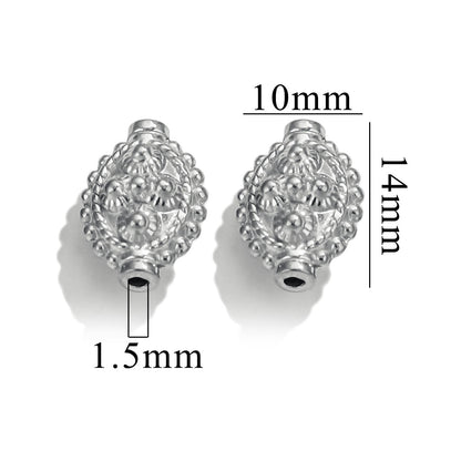 2PCS Stainless Steel Spacer Beads, Elephant Owl Buddha Head Diamond Shape Decorative Beads for DIY Jewelry Making