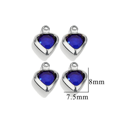 20PCS Stainless Steel Crystal Water Drop Charms - Colorful Titanium Steel, Minimalist Luxury DIY Necklace Jewelry Accessory