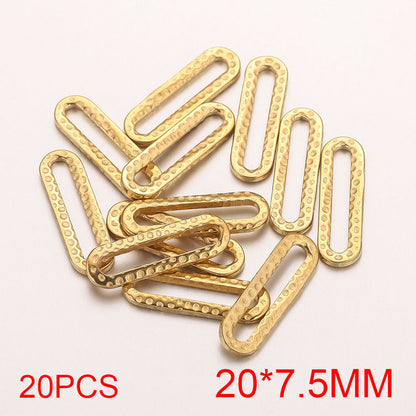 20PCS Stainless Steel Oval & Rectangular Frame Earring Connectors - DIY Jewelry Making Supplies & Components
