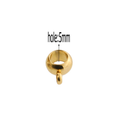 20PCS Stainless Steel Bails Beads  Roundelle Barrel Large Hole Hanger Links Connectors with Charm Loop for Snake Chain European Bracelet Pendant, 2~5mm Hole