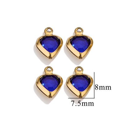 20PCS Stainless Steel Crystal Water Drop Charms - Colorful Titanium Steel, Minimalist Luxury DIY Necklace Jewelry Accessory