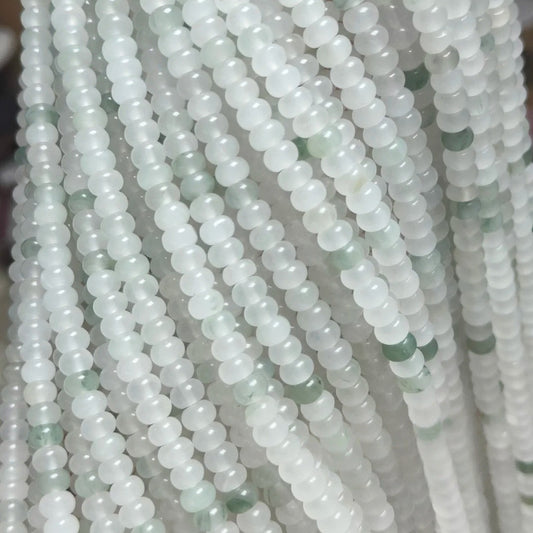 Natural Tianshan Jade Abacus Beads - Polished Gemstone Beads for DIY Jewelry, Bracelet Necklace Craft Supplies