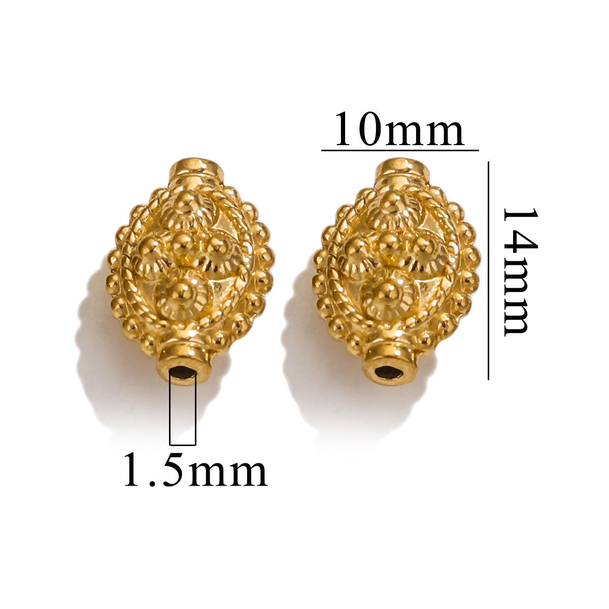 2PCS Stainless Steel Spacer Beads, Elephant Owl Buddha Head Diamond Shape Decorative Beads for DIY Jewelry Making