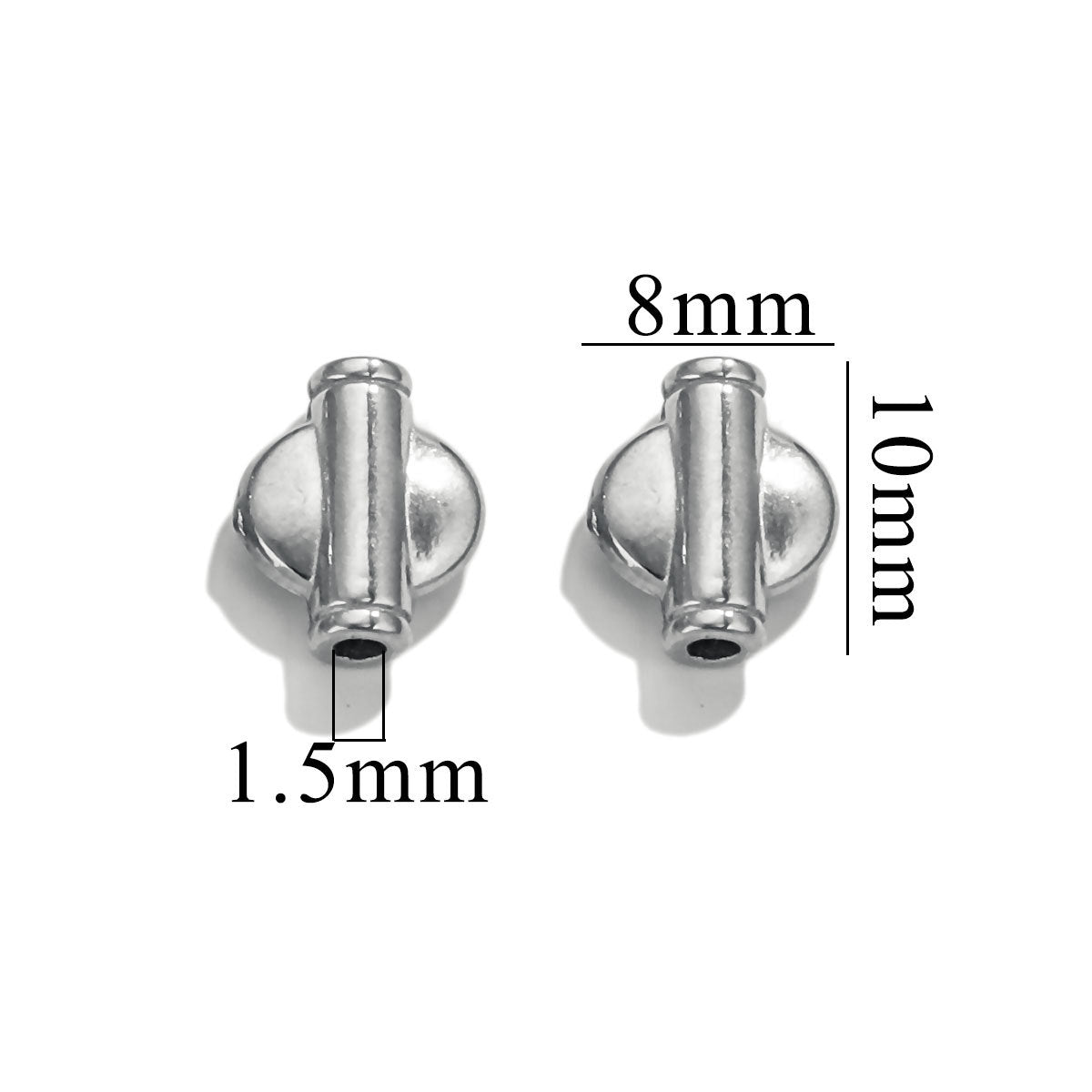 2PCS Stainless Steel Spacer Beads, Elephant Owl Buddha Head Diamond Shape Decorative Beads for DIY Jewelry Making