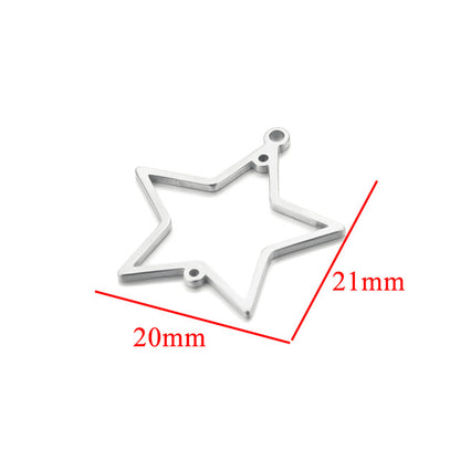 10PCS Stainless Steel Geometric Earring Connectors | Hollow-Out Design, Essential DIY Jewelry Supplies for Earring Making