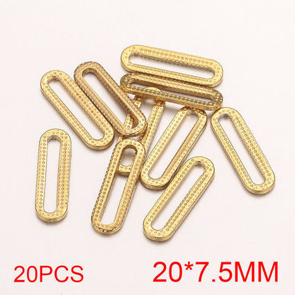 20PCS Stainless Steel Oval & Rectangular Frame Earring Connectors - DIY Jewelry Making Supplies & Components