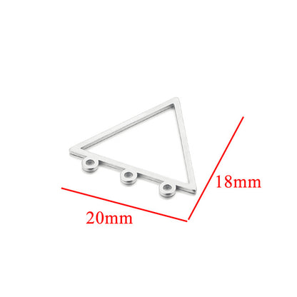 10PCS Stainless Steel Geometric Earring Connectors | Hollow-Out Design, Essential DIY Jewelry Supplies for Earring Making