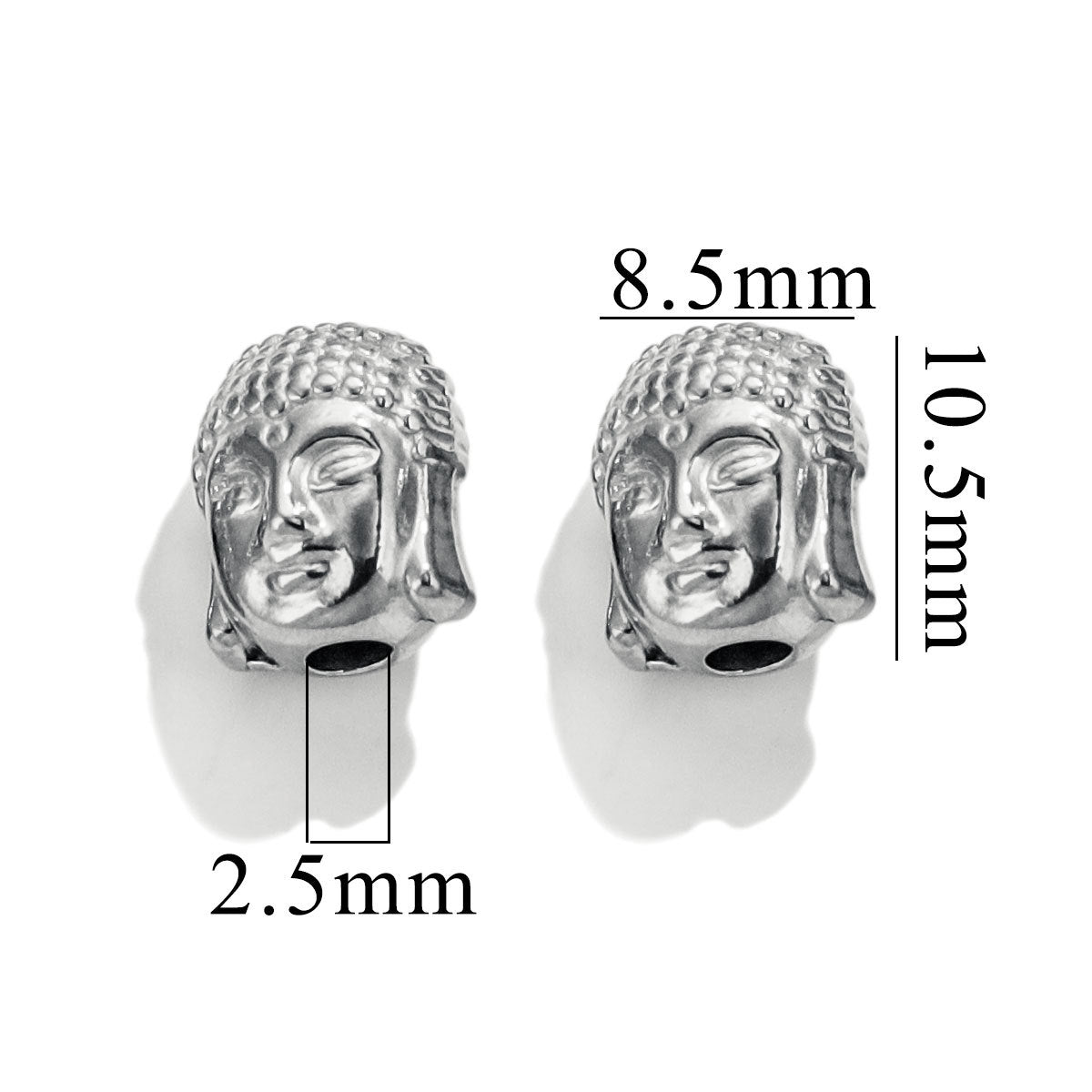 2PCS Stainless Steel Spacer Beads, Elephant Owl Buddha Head Diamond Shape Decorative Beads for DIY Jewelry Making