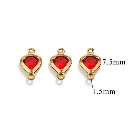 20PCS Stainless Steel Crystal Water Drop Charms - Colorful Titanium Steel, Minimalist Luxury DIY Necklace Jewelry Accessory