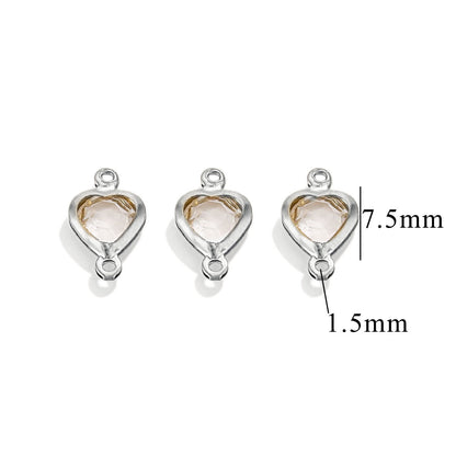 20PCS Stainless Steel Crystal Water Drop Charms - Colorful Titanium Steel, Minimalist Luxury DIY Necklace Jewelry Accessory