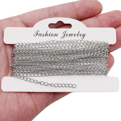 Stainless Steel (Titanium Steel) Tail Chain Extenders | DIY Jewelry Supplies for Bracelets & Necklaces, Essential Craft Accessories （1 Meter）