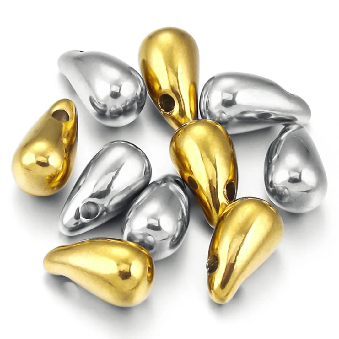 5PCS Stainless Steel Teardrop Pendant Charm, Small Delicate Drop for DIY Necklace Earring Jewelry Making