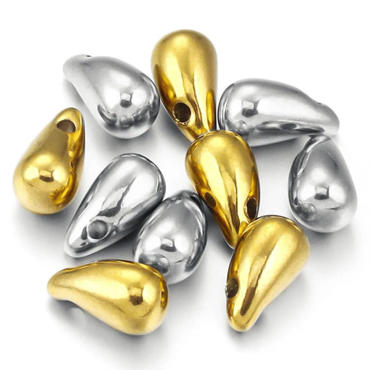 5PCS Stainless Steel Teardrop Pendant Charm, Small Delicate Drop for DIY Necklace Earring Jewelry Making