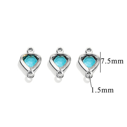 20PCS Stainless Steel Crystal Water Drop Charms - Colorful Titanium Steel, Minimalist Luxury DIY Necklace Jewelry Accessory