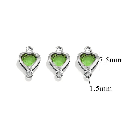 20PCS Stainless Steel Crystal Water Drop Charms - Colorful Titanium Steel, Minimalist Luxury DIY Necklace Jewelry Accessory