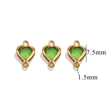 20PCS Stainless Steel Crystal Water Drop Charms - Colorful Titanium Steel, Minimalist Luxury DIY Necklace Jewelry Accessory