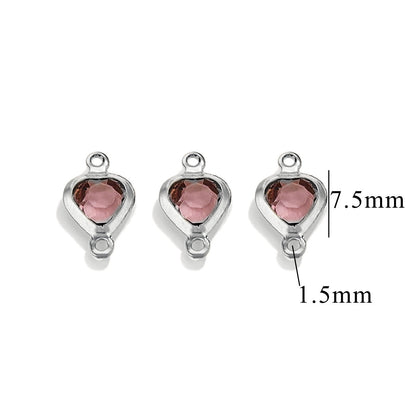 20PCS Stainless Steel Crystal Water Drop Charms - Colorful Titanium Steel, Minimalist Luxury DIY Necklace Jewelry Accessory
