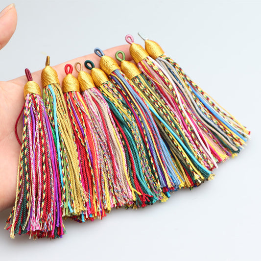 Tibetan Style Handmade Cotton Tassel, DIY Bodhi Prayer Beads Pendant, Handmade Mala Bracelet & Necklace Jewelry Accessories