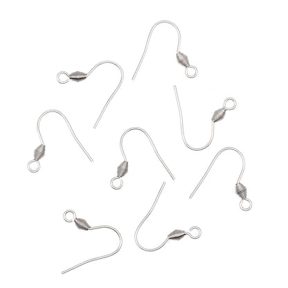 10Pairs Stainless Steel Spiral Earrings Hooks | Question Mark &amp; Spring Threaded Ear Wires, Bohemian DIY Jewelry Accessories