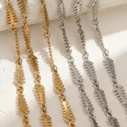 1 Meter Stainless Steel Fishbone Chain, Ocean Style DIY Jewelry, Bracelet & Necklace Making Supplie