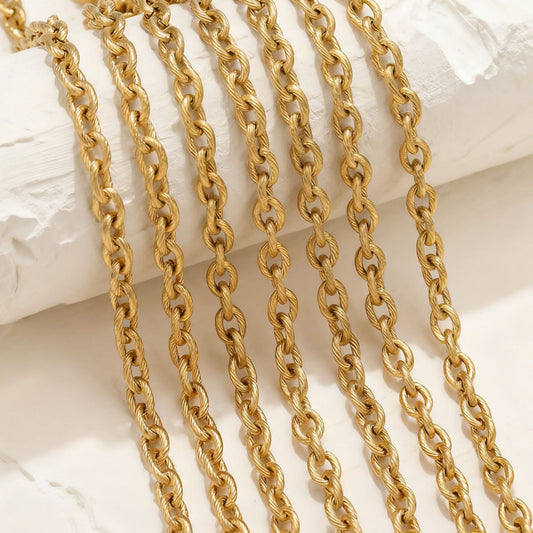 1 Meter Twisted Braided Stainless Steel Chain, Vintage Style DIY Jewelry, Bracelet & Necklace Making Supplies